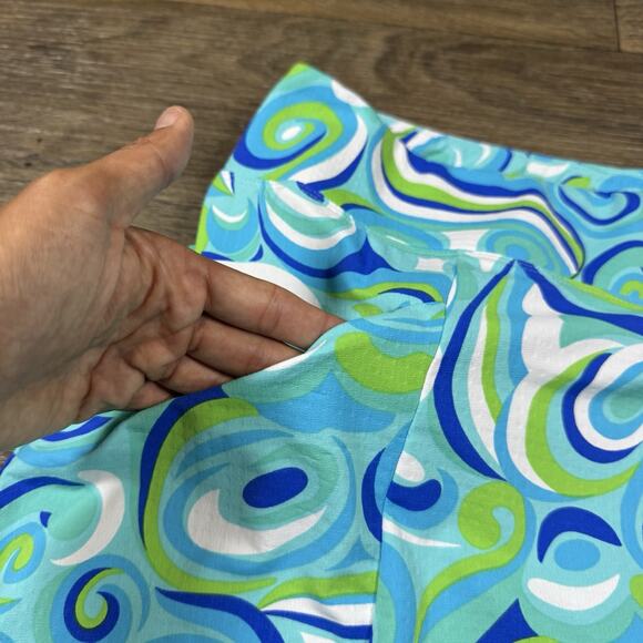 IBKUL Emma Turquoise Multicolor Geometric Print Skort UPF 50 Skirt Size S - Picture 3 of 11